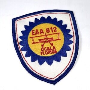 Vintage EAA 812 Ocala Florida Airplane Aviation Pilot Patch Embroidered‎ Badge